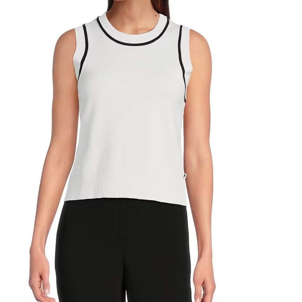 NWT Karl Lagerfeld Crew Neck Sleeveless Sweater Tank